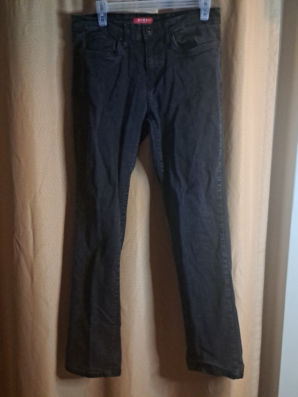 Guess Black Washed Slim Straight Jeans